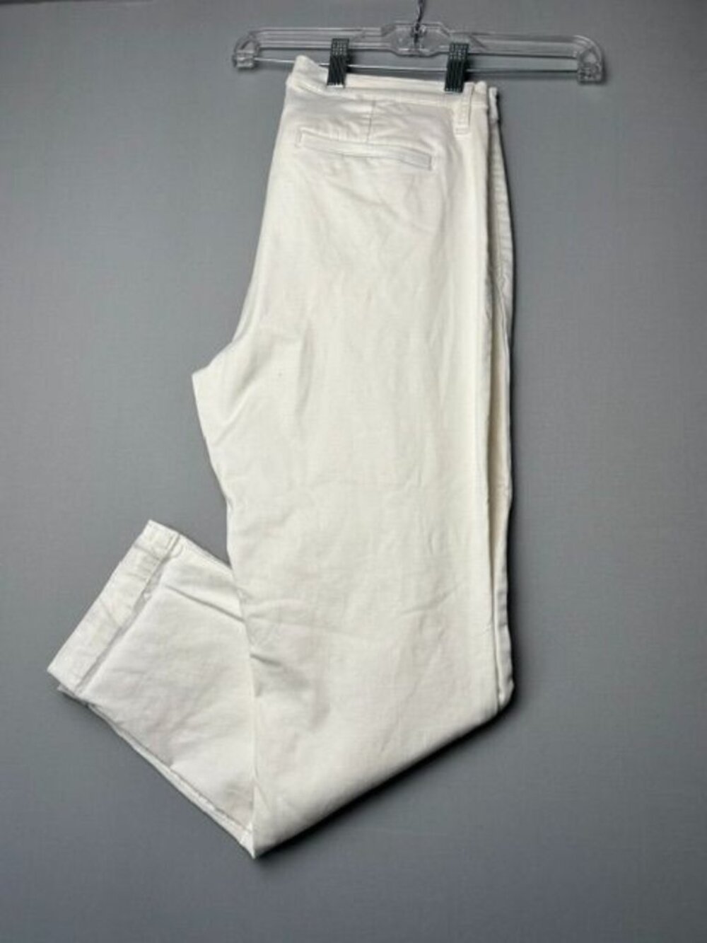 Nautica Women's Tencel Ankle Trouser Pants Size 10/30 White Straight Leg